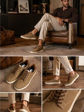 Madden Men’s Tan Ortholite Casual Sneakers Comfort Lace Up Shoes Size 9